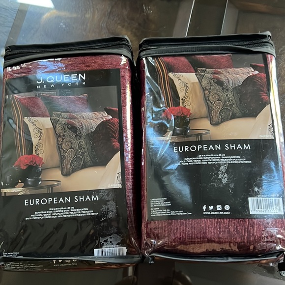 Bundle (2) J. QUEEN NEW YORK GARNET RED EURO SHAM - Picture 9 of 9